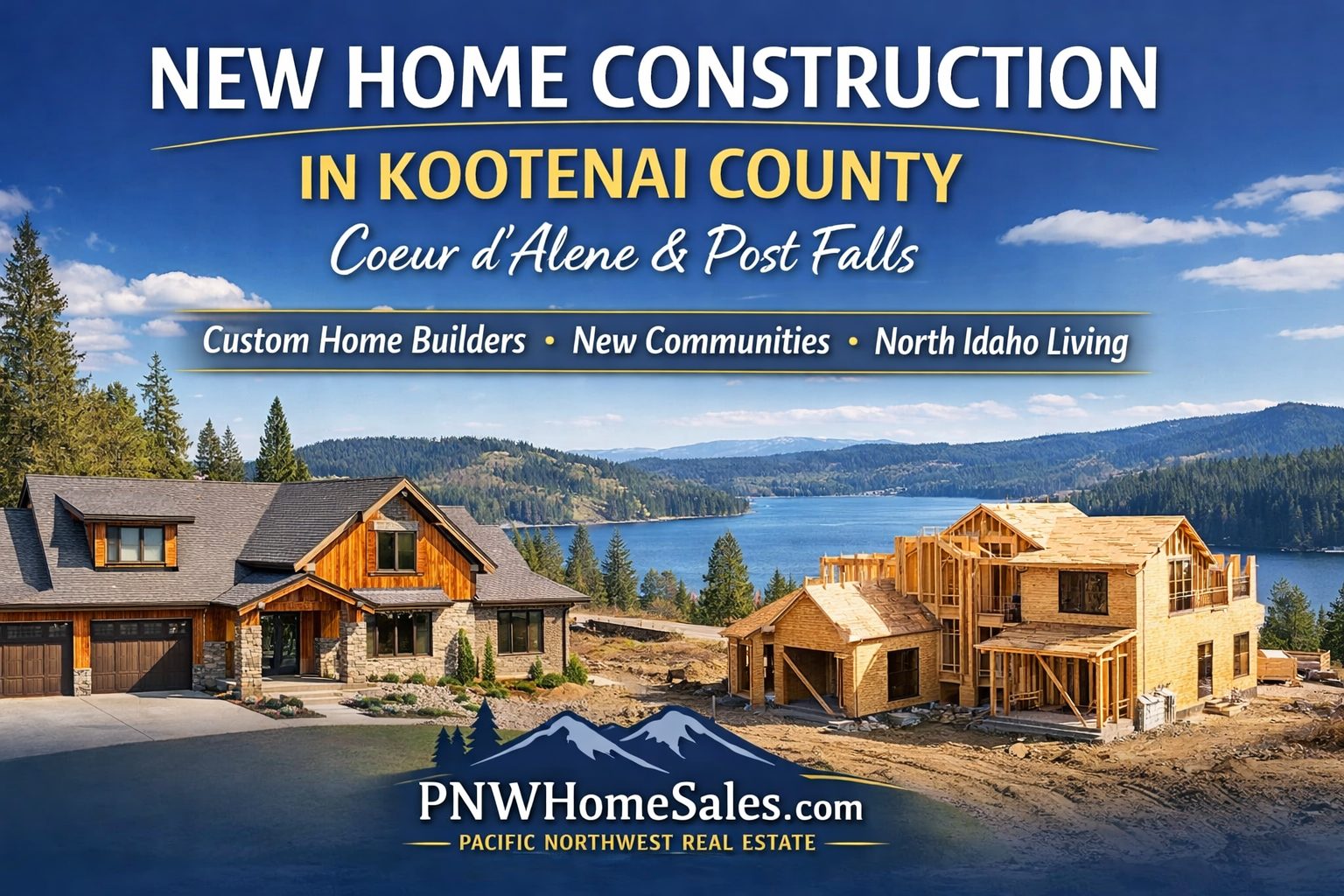 New Construction Homes in Coeur d'Alene and Post Falls Idaho.
