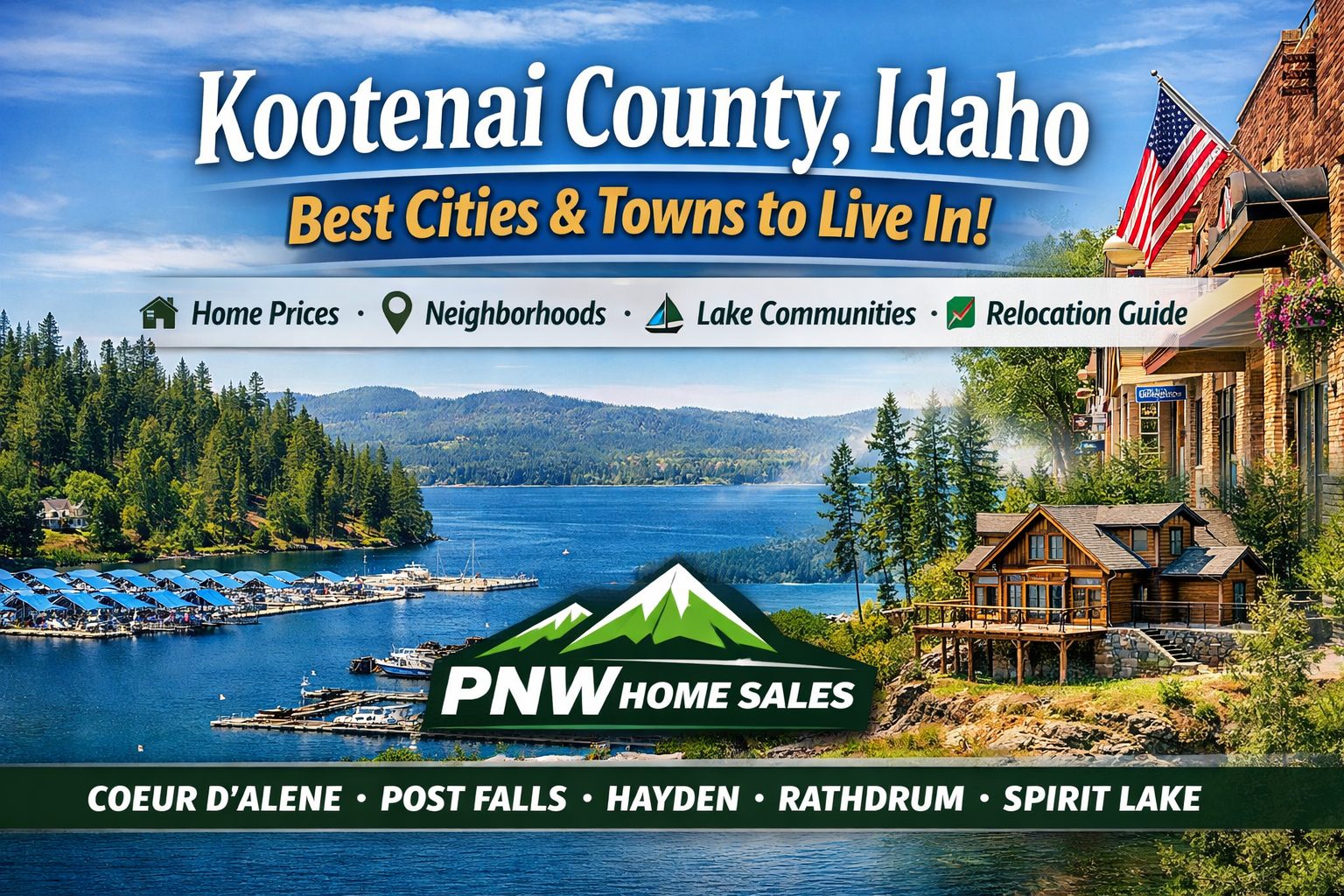 Kootenai County, Idaho. Community Guide with median home prices.
