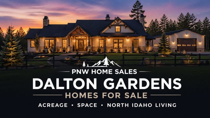 Dalton Gardens Idaho homes for sale featuring acreage properties, custom homes, and North Idaho lifestyle by PNW Home Sales