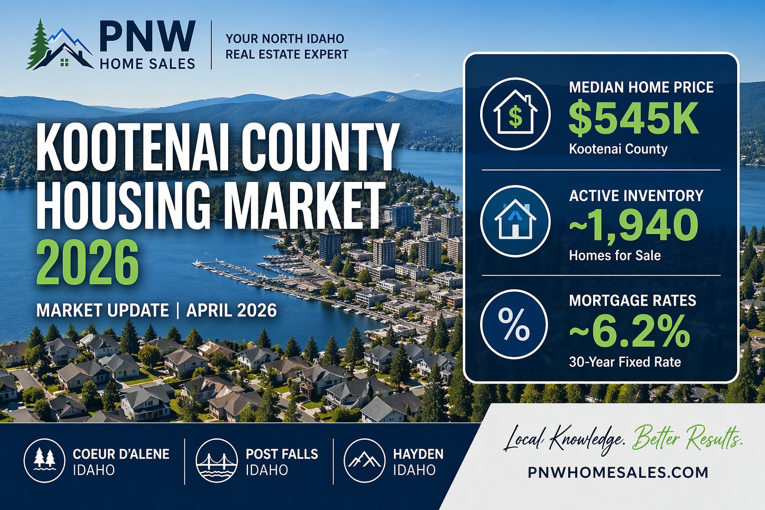 Kootenai County housing market update 2026 showing Coeur d’Alene home prices, inventory trends, and local real estate market insights