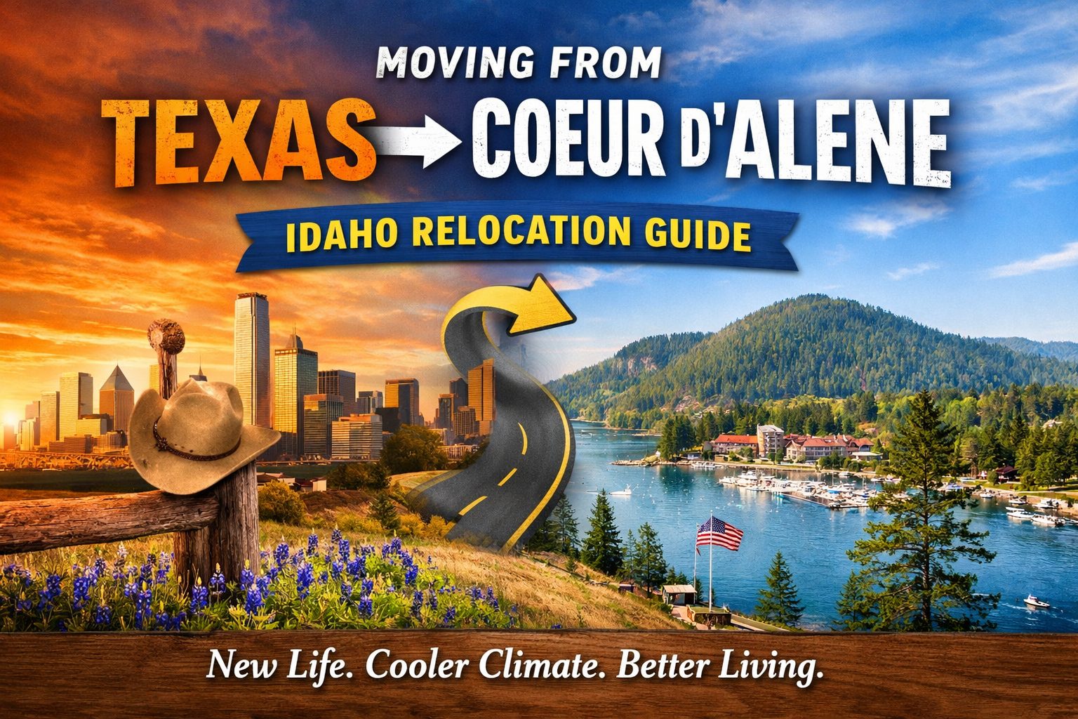 Moving from Texas to Coeur d’Alene Idaho relocation guide with housing, lifestyle, and North Idaho scenery