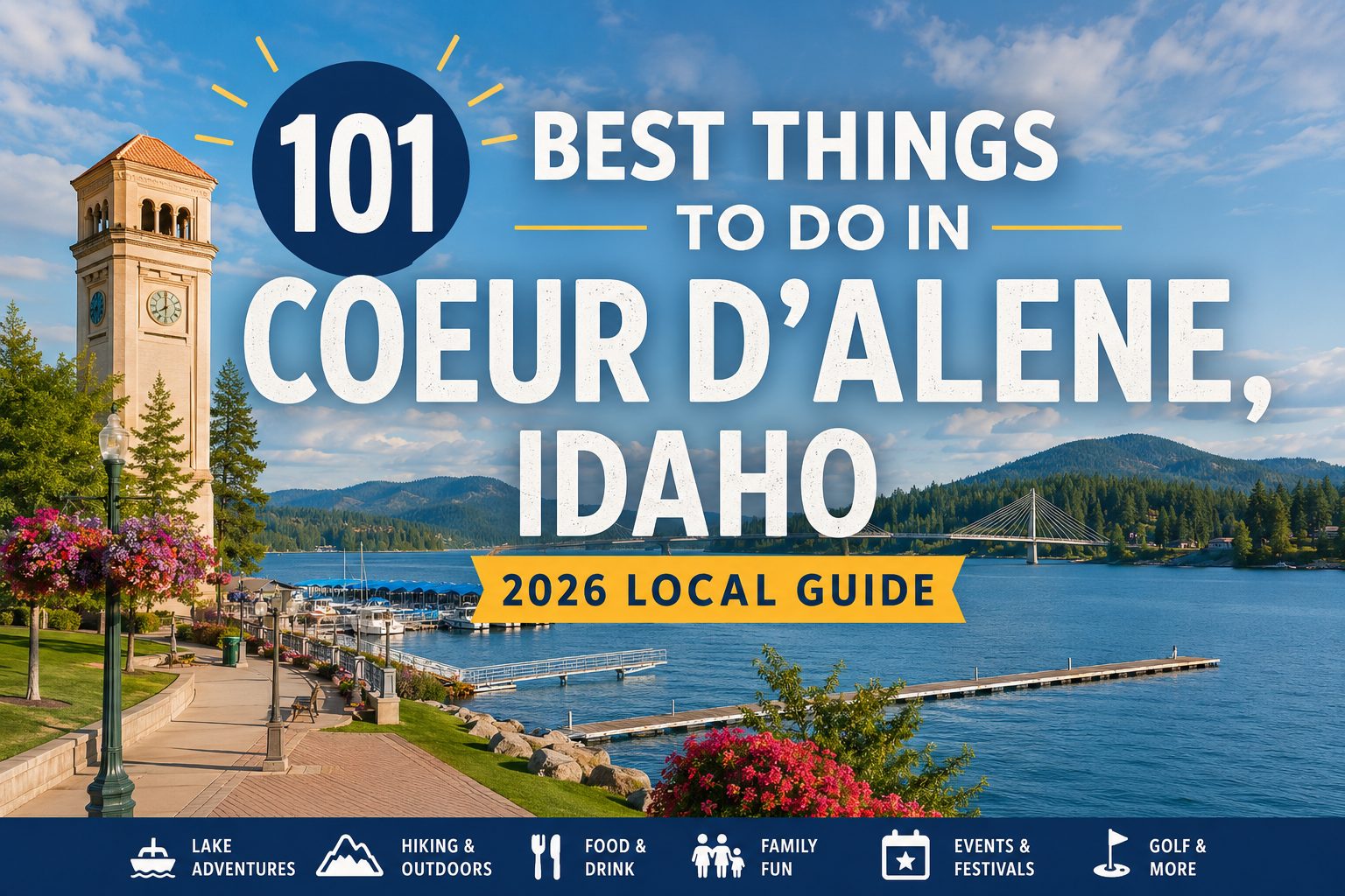 101 best things to do in Coeur d’Alene Idaho 2026 local guide featuring lake activities, dining, hiking, and North Idaho attractions