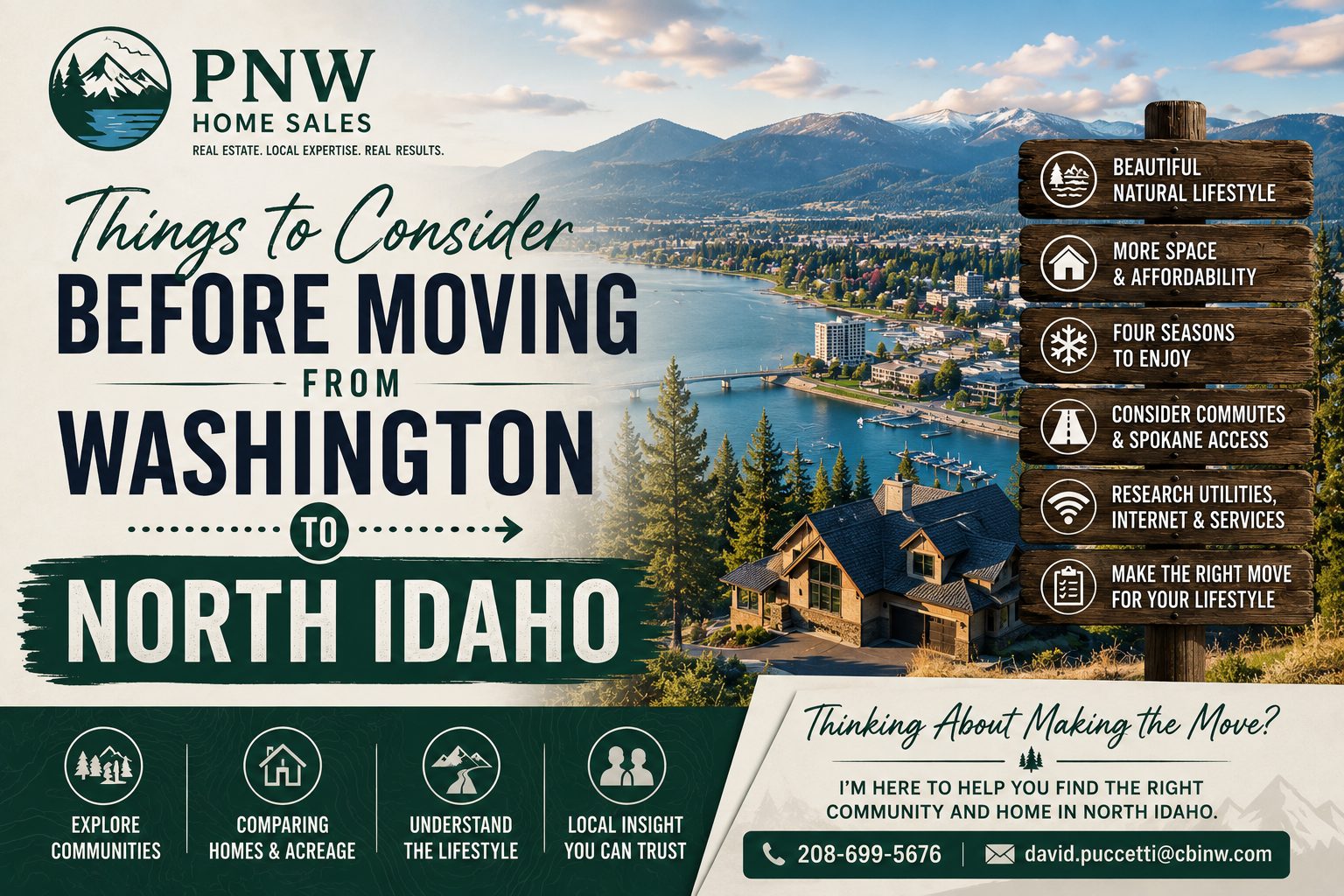 Things to consider before moving from Washington to North Idaho in 2026 including housing, taxes, lifestyle, and relocation insights