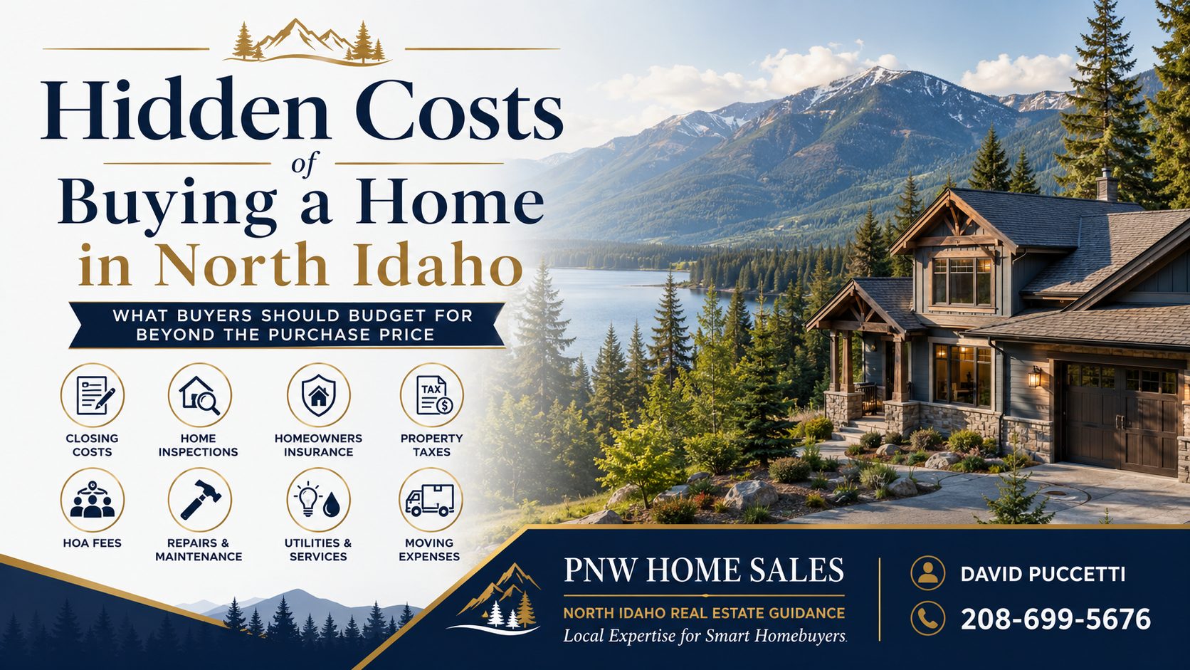 Hidden costs of buying a home in North Idaho including closing costs, inspections, property taxes, insurance, and ongoing homeownership expenses