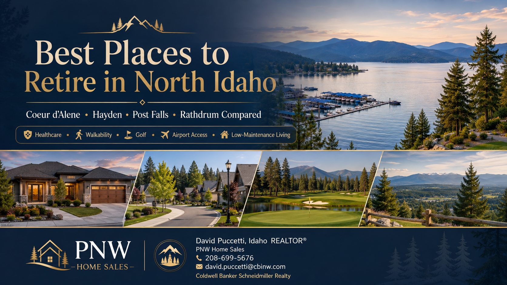 Best places to retire in North Idaho including Coeur d’Alene, Post Falls, Hayden, Rathdrum, and Sandpoint retirement communities
