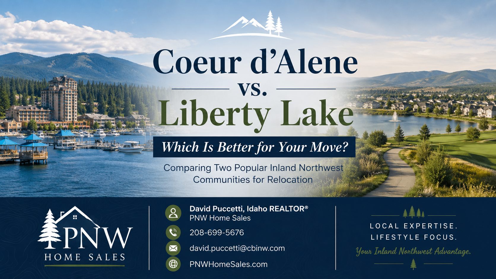 Coeur d’Alene Idaho vs Liberty Lake Washington relocation comparison covering housing, cost of living, lifestyle, and community differences