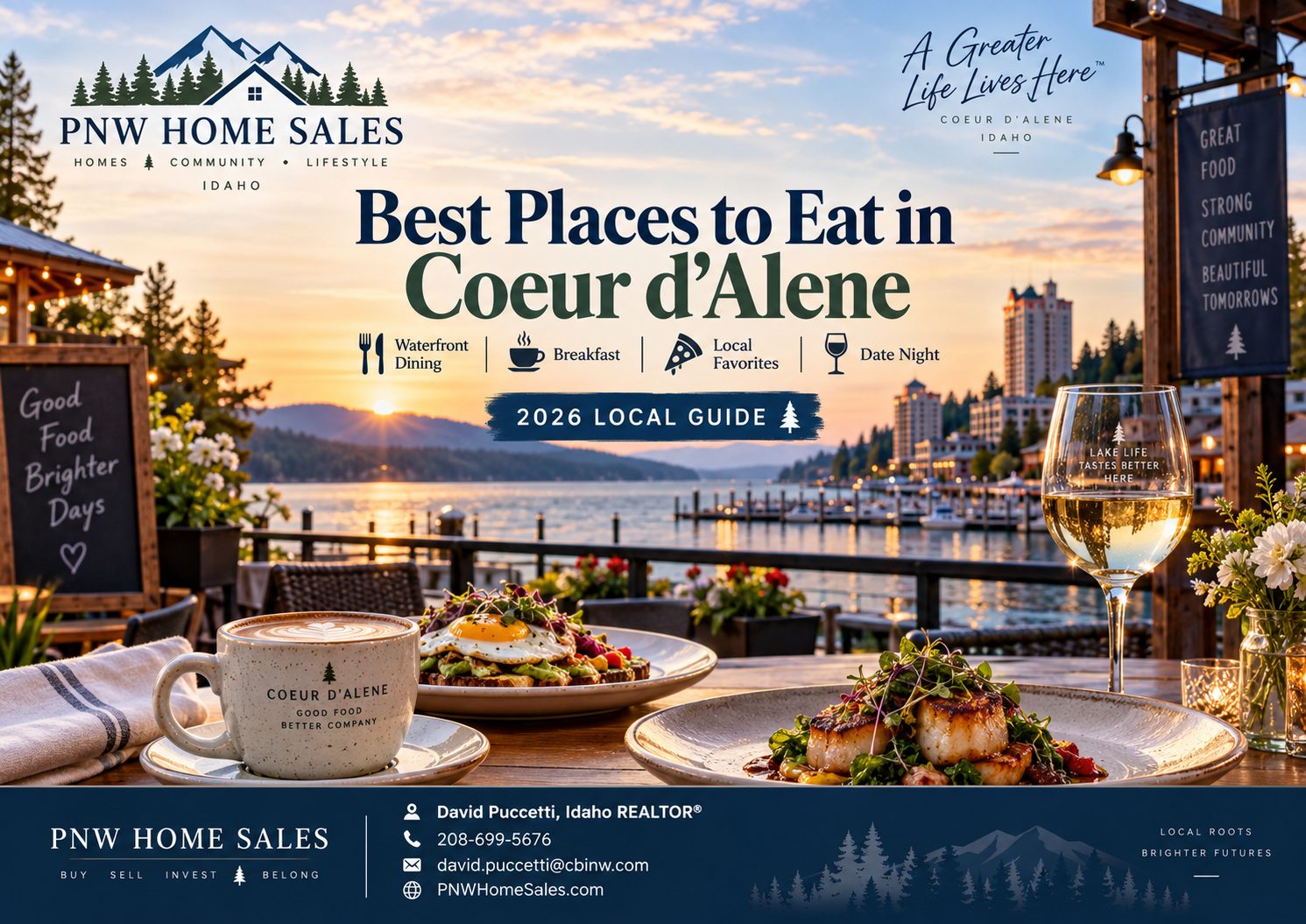 Best places to eat in Coeur d’Alene Idaho in 2026 featuring local restaurants, dining options, downtown favorites, and waterfront dining