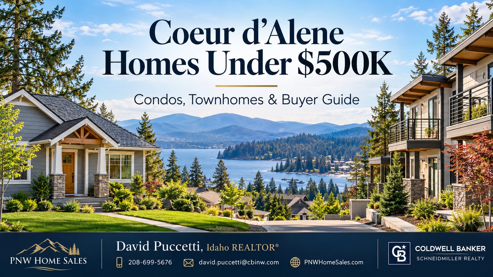 Coeur d’Alene homes under $500K buyer guide featuring affordable homes, condos, townhomes, neighborhoods, and North Idaho real estate options