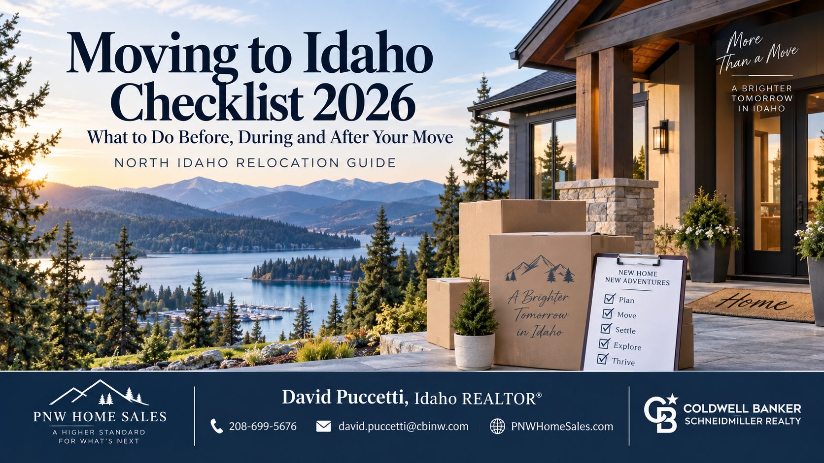 Moving to Idaho checklist for 2026 covering relocation planning, housing, utilities, Idaho driver’s license, vehicle registration, insurance, and moving tips